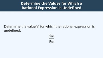 Determine the Values for Which a Rational Expression is Undefined - 2