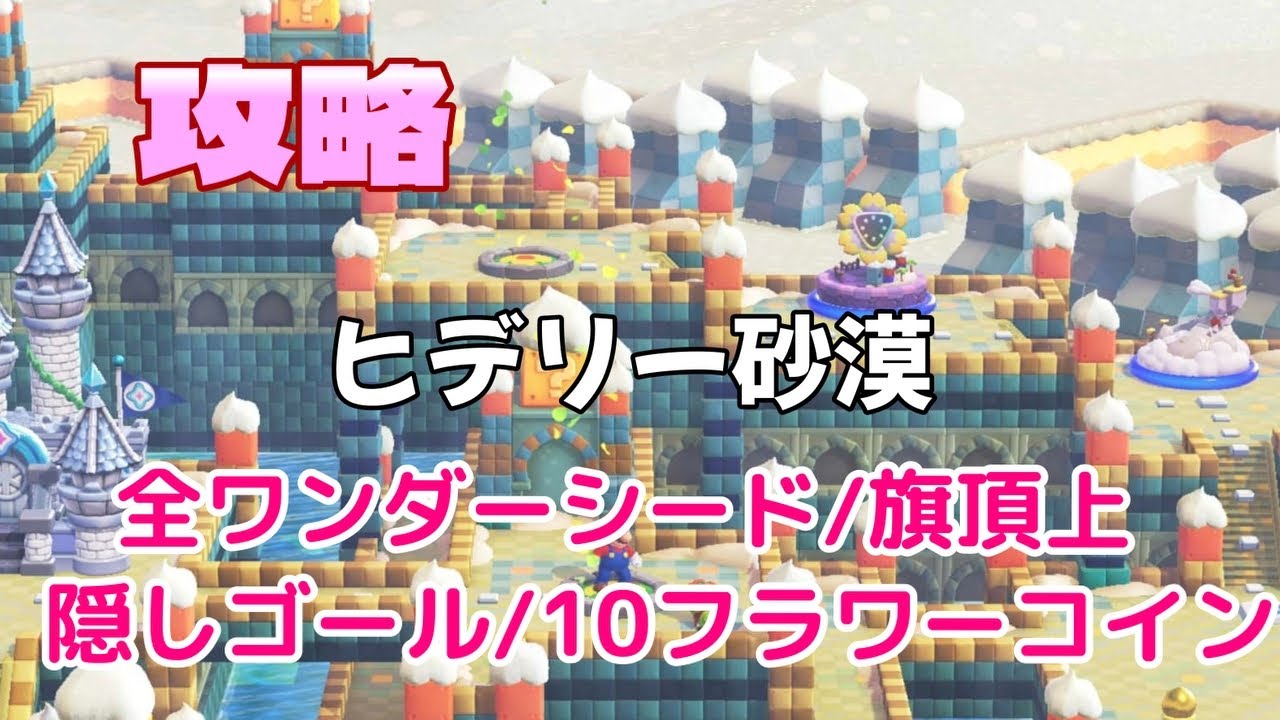 スーパーマリオワンダー【攻略】 ヒデリー砂漠 隠しゴール 全フラワー