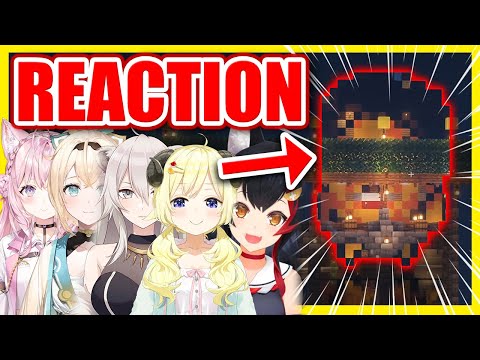 JP Members React To Holo ID Yagoo Statue In Minecraft 【ENG Sub Hololive】