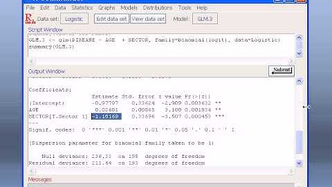R Commander - Logistic Regression Probability Prediction