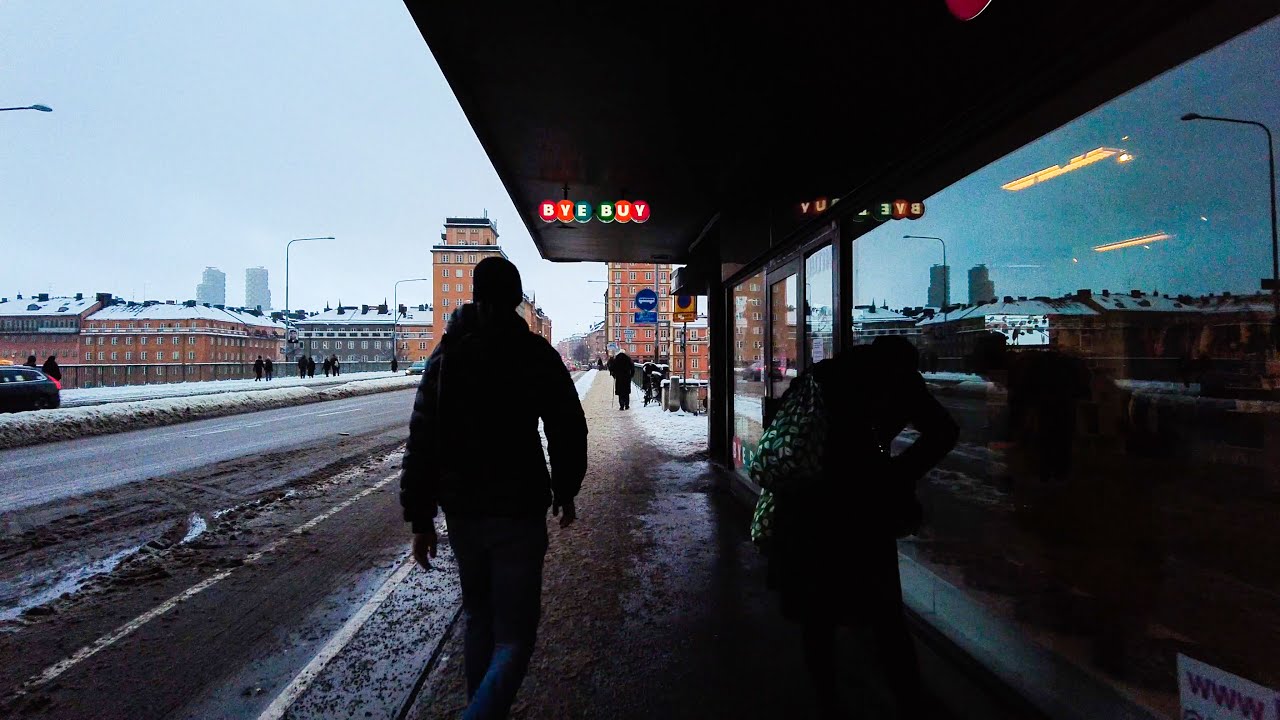 Walking in Stockholm at Dusk: Sankt Eriksgatan - S:t Eriksbron (4K)