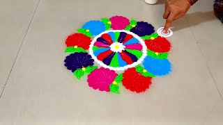 Rangoli for Diwali l Deepavali rangoli design | Simple Diwali rangoli design | Easy rangoli design screenshot 4