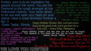 Kristen Stewart - 20th Birthday Message Video from fans @ IMDb & Twitter, April 9th 2010