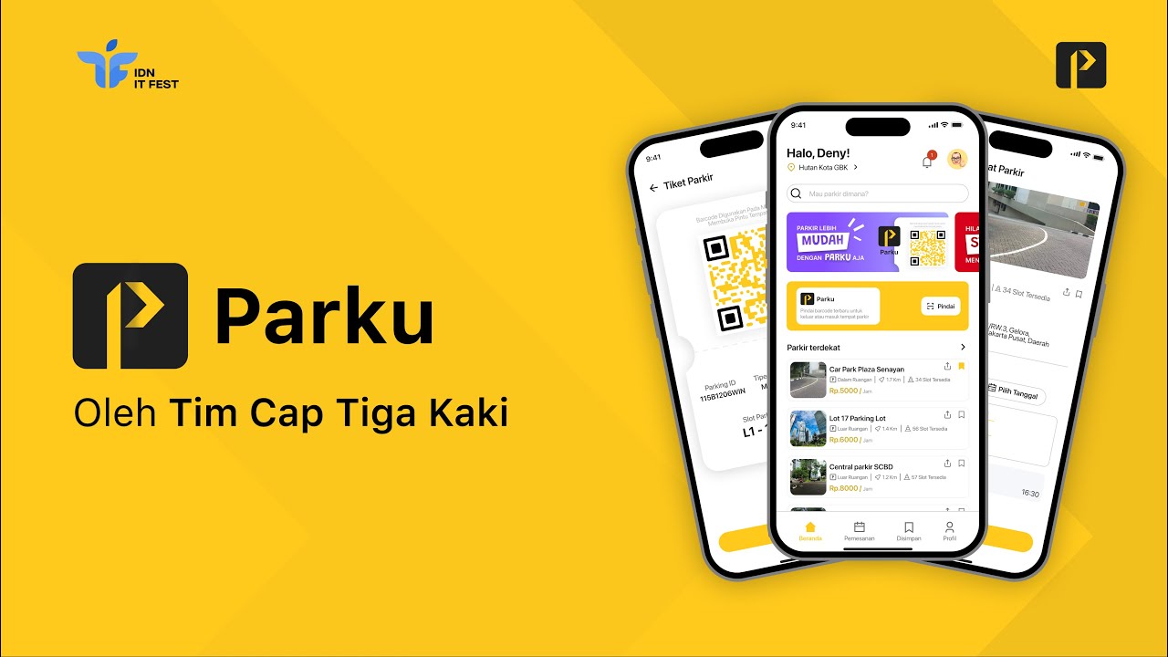 Juara 1 IDN IT Fest 2023 UI/UX - Tim Cap Tiga Kaki - Aplikasi Parku ...
