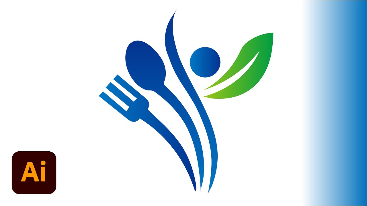 How to Design a Spoon & Leaf logo design in adobe illustrator | Ahmed Graphic Services |