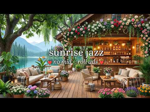 Warm Sunrise Jazz by Lake (NO MID-ROLL ADS) – Cozy Piano Ambience for Relaxation & Focus