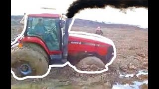 Stuck Case tractor, getting stucker [stupid driver] Trattore, tractor video