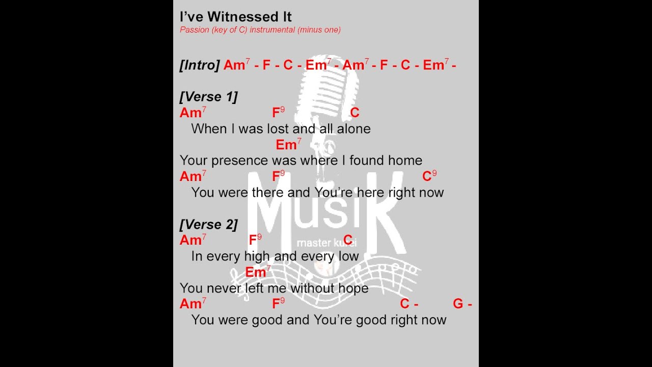 I VE WITNESSED IT Instrumental minus One Key Of C Praise And i-ve-witnessed-it-instrumental-minus-one-key-of-c-praise-and