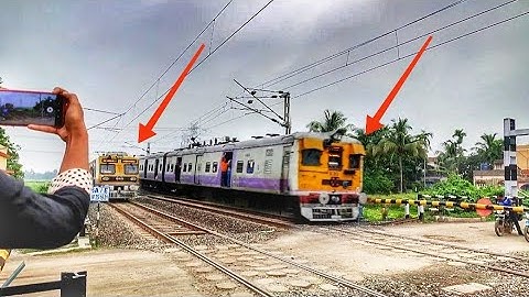 Crossing : Different Model Of   EMU Local Train Furious Skipped at Railgate