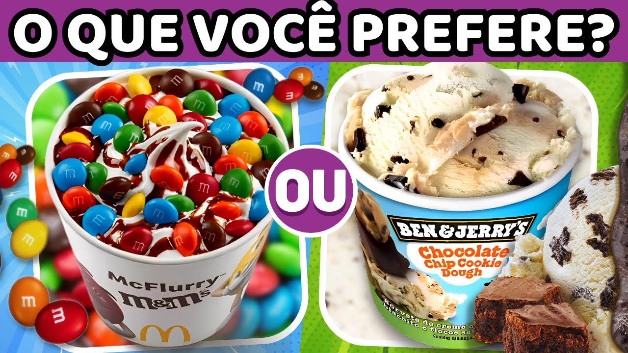 🔁O QUE VOCÊ PREFERE? 🍫 COMIDA DOCE vs 🍕 COMIDA SALGADA, Edição: Comida, Jogos das escolhas