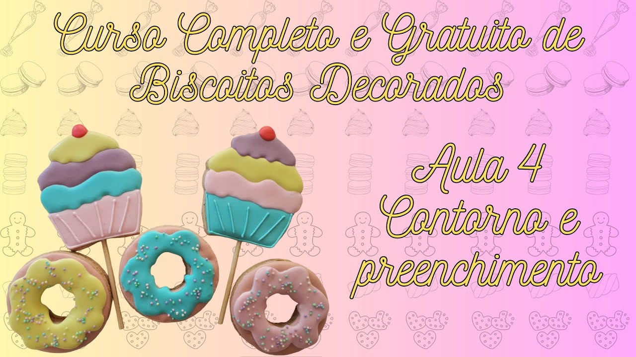 Curso de biscoitos decorados - aula 4: Como fazer contorno e preenchimento com glacê real.