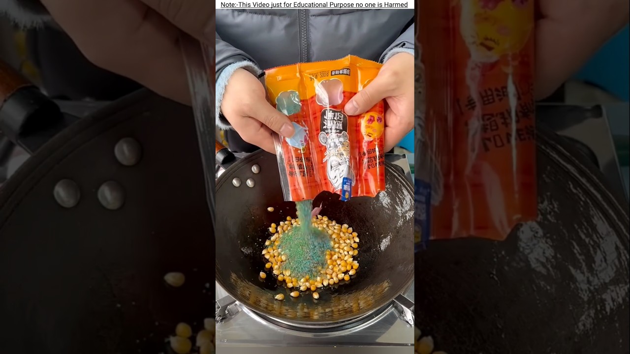 Made colorful popcorn from normal grains 🍿