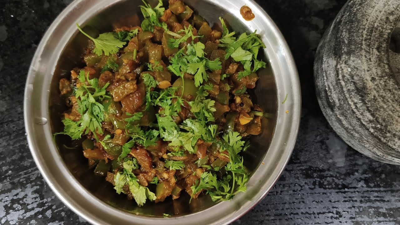 Zatpat ani tasty Shimla Mirchi chi bhaji recipe #food #recipe 