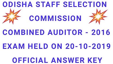 OSSC COMBINED AUDIOR OFFICIAL ANSWER KEY 2019