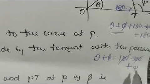 Chapter-4 :Theory of plane curve:Angle Between Radius Vector and Tangent to the curve