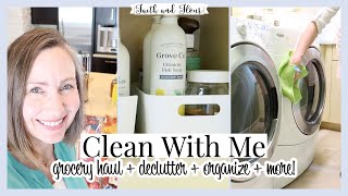 Clean With Me 2021 | Grocery Haul + Laundry Room Organization & Deep Cleaning Motivation