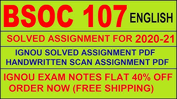 BSOC 107 in ENGLISH Solved Assignment 2020-21 PDF @20rs / IGNOU EXAM NOTES, Guides 40% Flat.