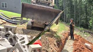 Retaining Wall installation | Brooks Landscaping | Hardscape Design | Crab Orchard Steps | Drainage