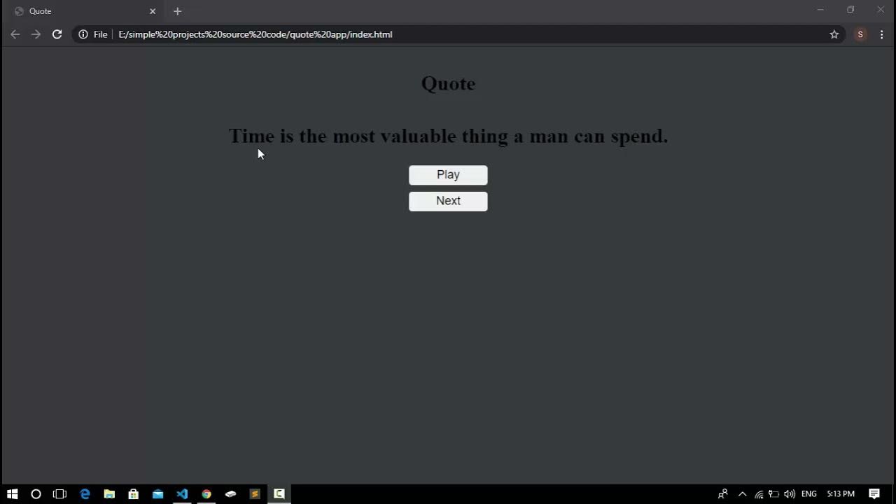 Quote app using JavaScript YouTube