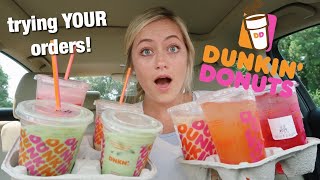 Trying My Subscribers Favorite Dunkin Donuts Drinks!