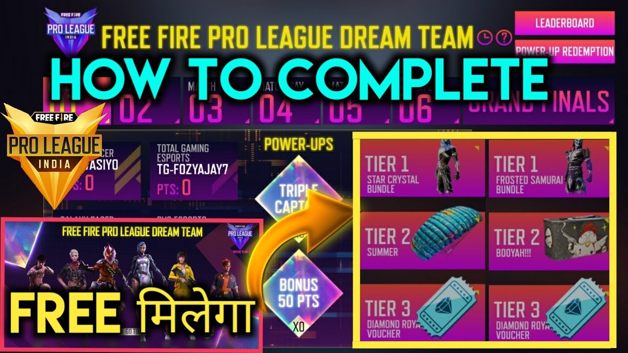 FREE FIRE PRO LEAGUE DREAM TEAM | PRO LEAGUE DREAM TEAM FREE FIRE REDEEM CODE | FREE FIRE NEW EVENT