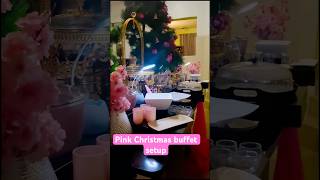 Pink Christmas buffet setup