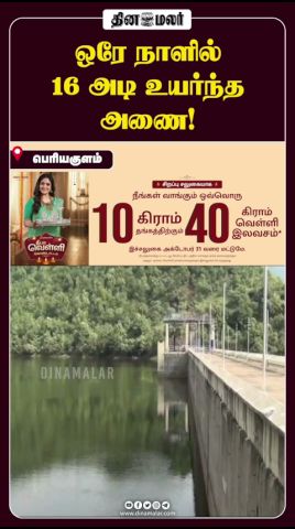 ஒரே நாளில் 16 அடி உயர்ந்த அணை! #theni #dinamalar #SothuparaiDam