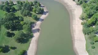 4K Drone Eureka, IL Lake Panoramic Being Drained to Kill Asian Carp
