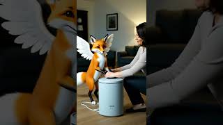 Een fantasiebezoeker met de huisdierenhaarborstel