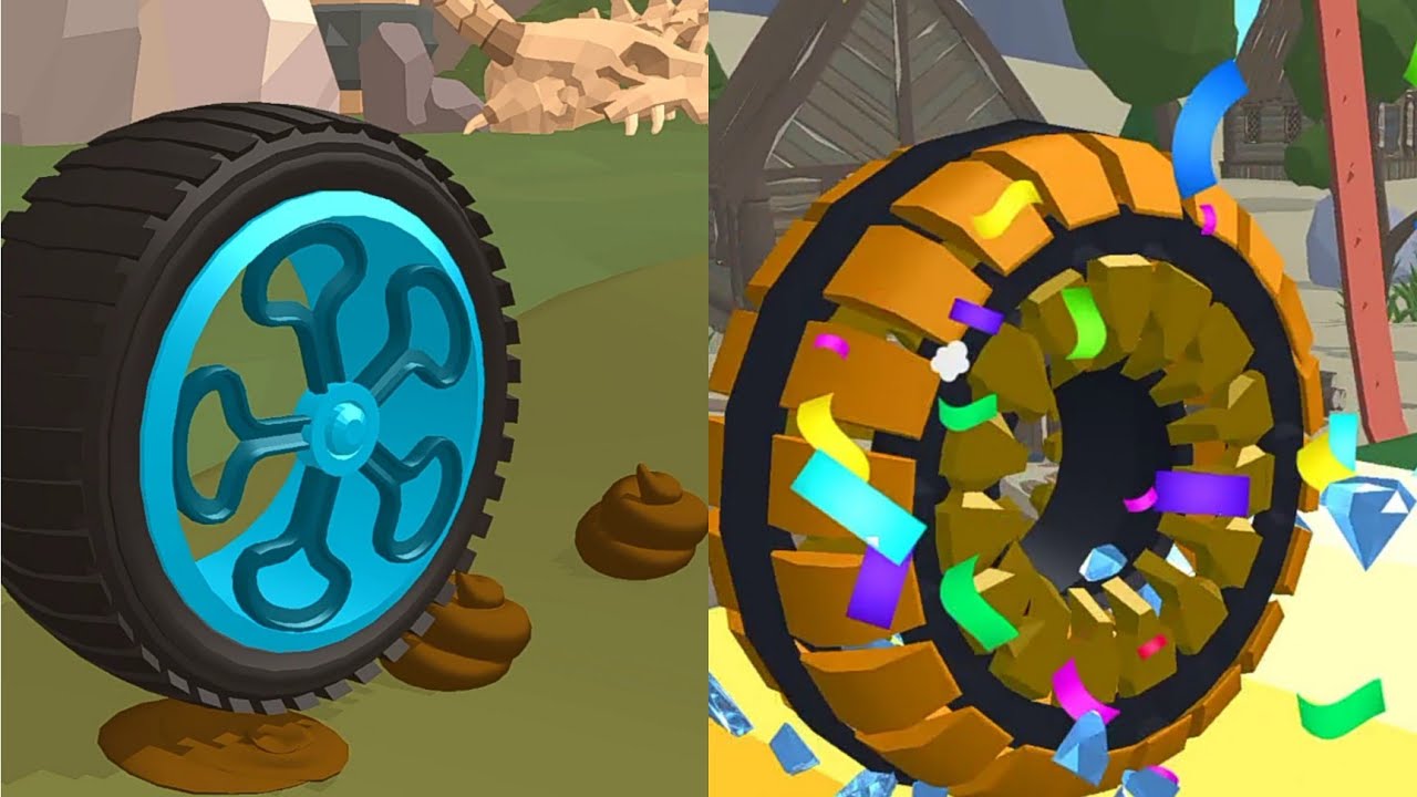 NOOB vs MAX level in satisfying ASMR wheel smash game