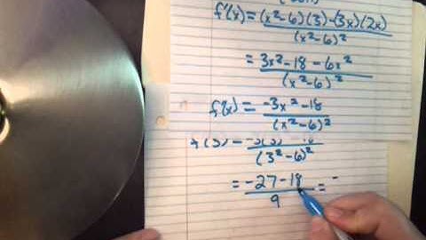 Equation of a tangent line using the quotient rule.  (Like Homework 12, #20)