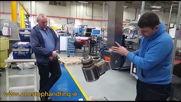 One Stop Handling - Pneumatic Lifter with Pneumatically Powered Magnet & 90 Degree Turner