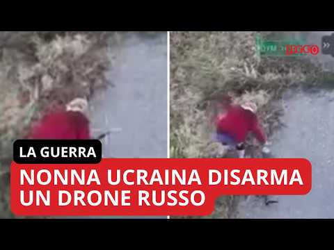 Nonna ucraina disattiva un drone russo: si avvicina e lo disarma staccando la batteria