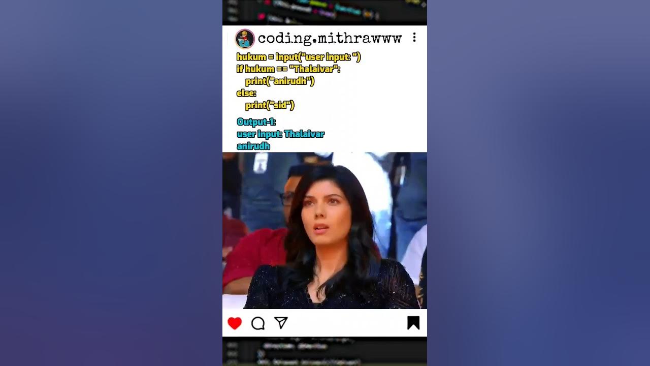 Thalaivar💥😅 #python #coding #programming #programmer #thalaivar # ...