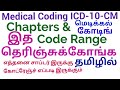 ICD-10-CM Total Chapters and Code Ranges explained in Tamil - Medical Coding Only