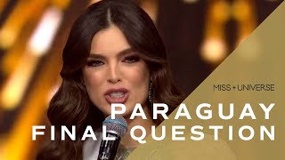 70Th Miss Universe Paraguay Nadia Ferreiras Final Question Miss Universe