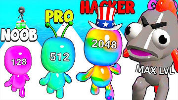 MAN RUNNER 2048 — NOOB vs PRO vs HACKER vs GOD [Max Level]