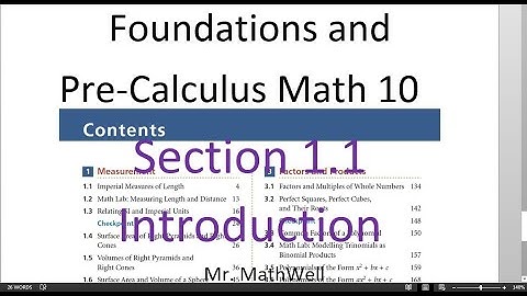 FM 10  1.1 #1of2  Imperial units (Foundations of Math and Pre-Calculus 10)