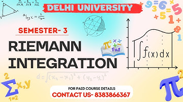 DEMO CLASS- 2 | RIEMANN INTEGRATION | SEM-3 | DELHI UNIVERSITY BSC MATHS HONS LECTURES | DU