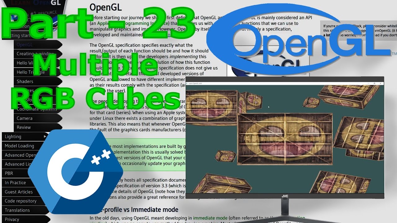 Learning OpenGL Part-23 Multiple RGB Cube in World Space