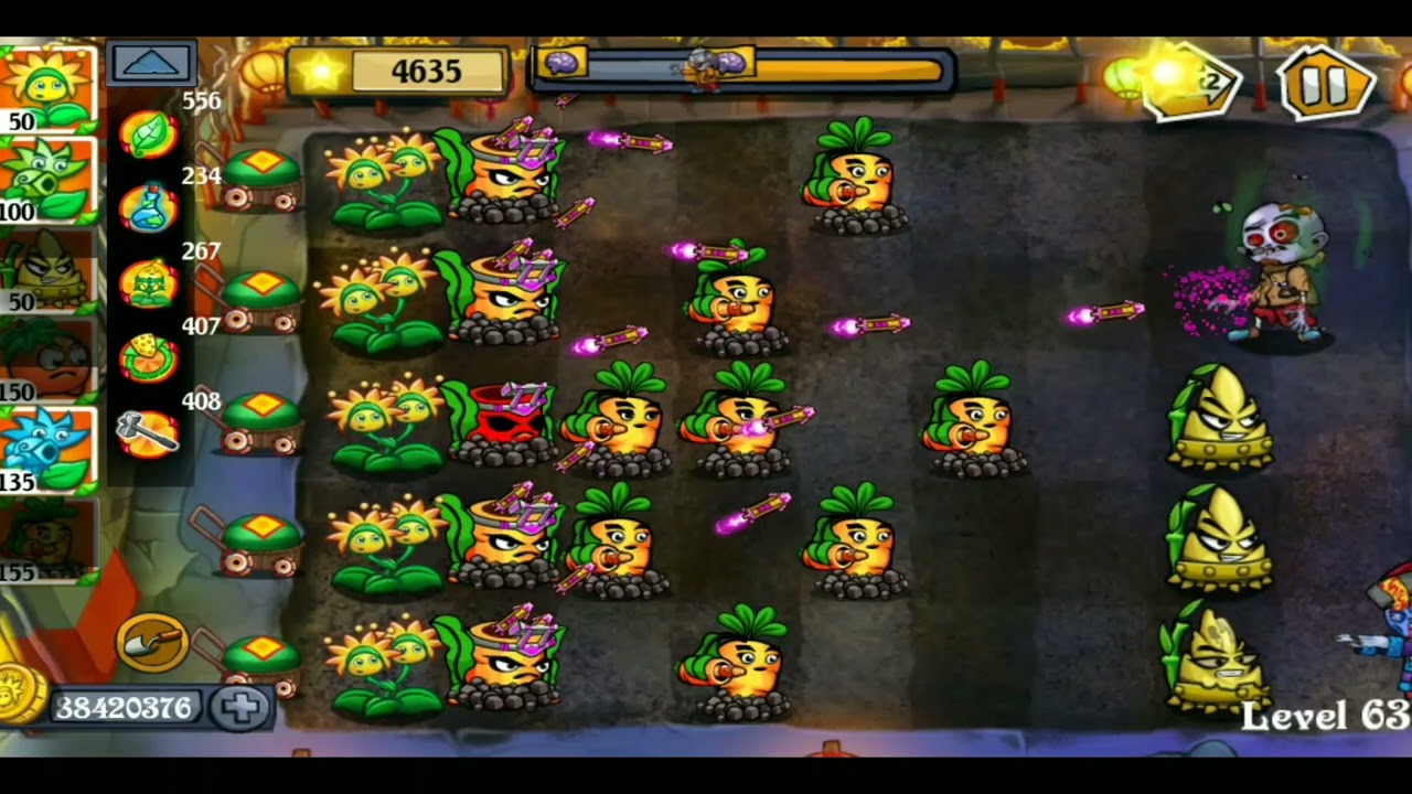 flower zombie war unlimited coin level 63 