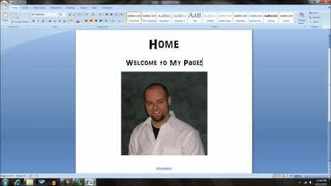 How To Create A Simple Web site Using MS Word 2007