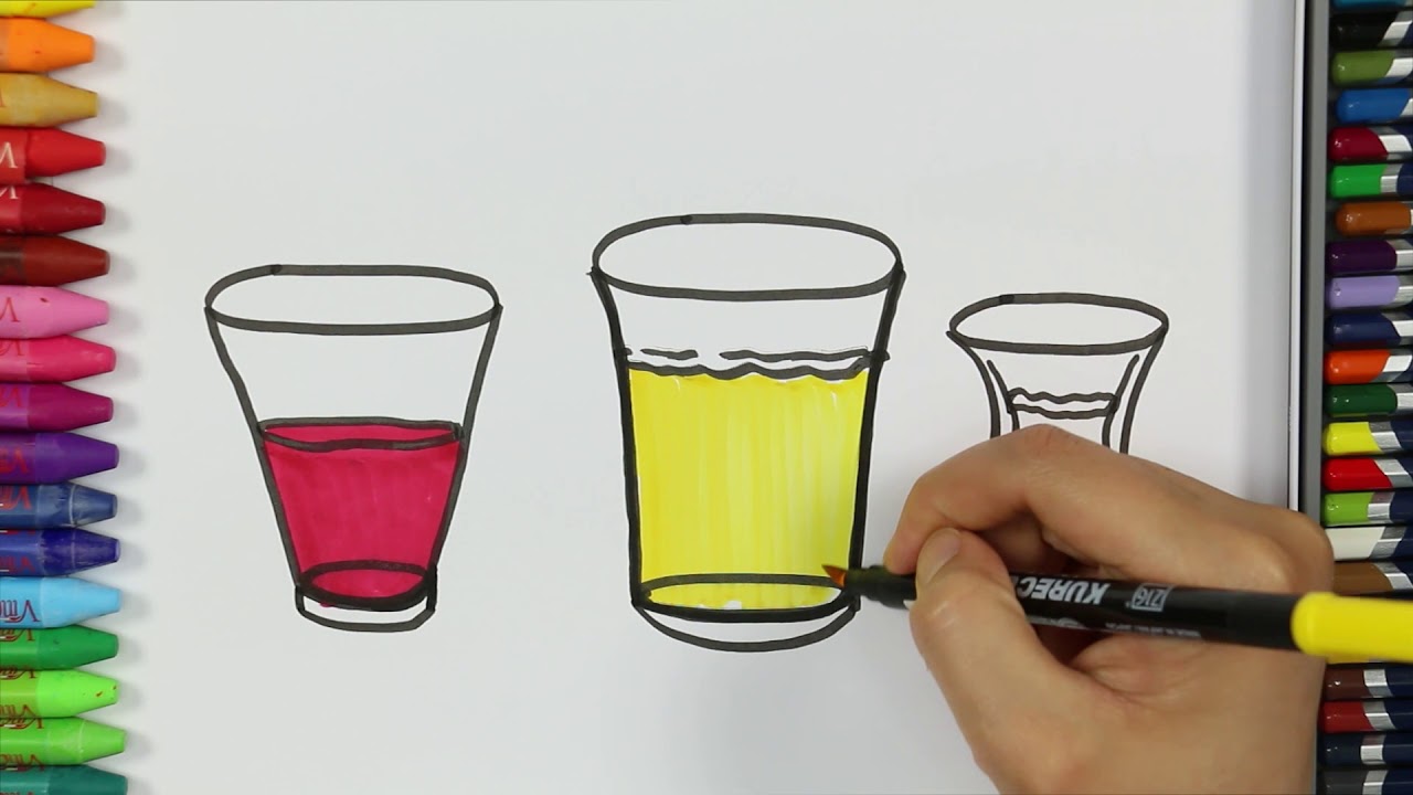 Malvorlagen | Brille Coloring Seite🍶 | Wie zeichne und färbe Gläser | Malerei|Malbuch |Farbe lernen