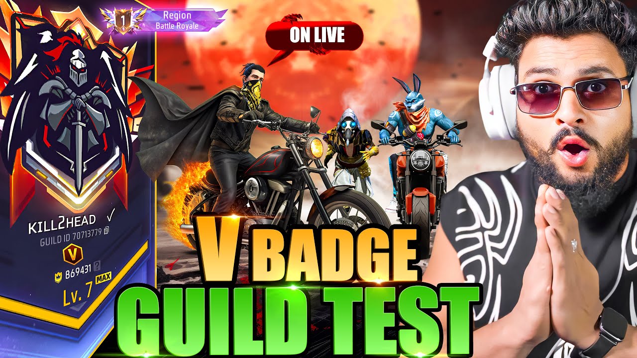 🔴2026 BIGGEST V BADGE GUILD TEST ON LIVE 🔥 FREE FIRE MAX 