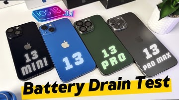 IOS 18.3 iPhone 13 mini Vs 13 Vs 13 Pro Vs 13 Pro Max Battery Drain Test Comparision 2025