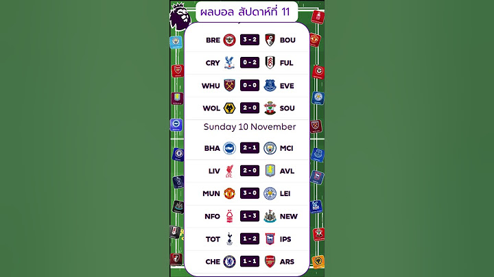 พรีเมียร์ลีก 2024/25 : ผลบอล / อันดับคะแนน / สัปดาห์ที่ 11 / อัพเดท 13/11/24