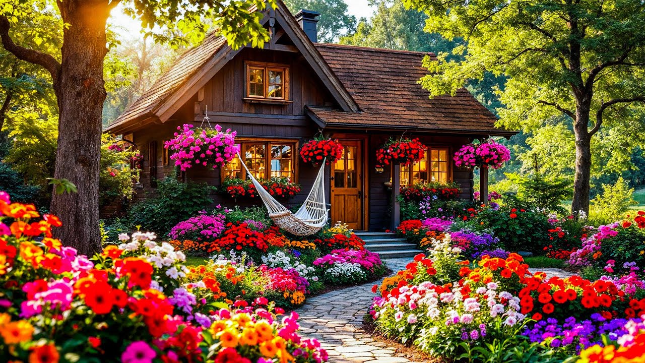 A visit to a beautiful, dreamlike flower garden, feeling like stepping into a vibrant painting