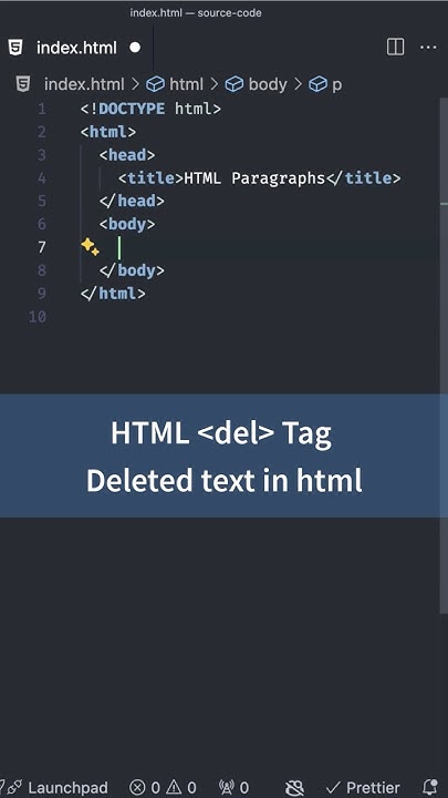 Text Formatting Tags in HTML, del Tag for Deleted text | HTML CSS ...