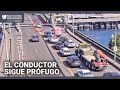 Fuga de película: un sospechoso de robo salta un puente levadizo para escapar de la policía