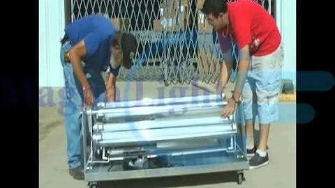 Explosion Proof LED Lights on Cart w/ Wheels - 4 foot, 4 LED lamps - Paint Spray Booth Certified